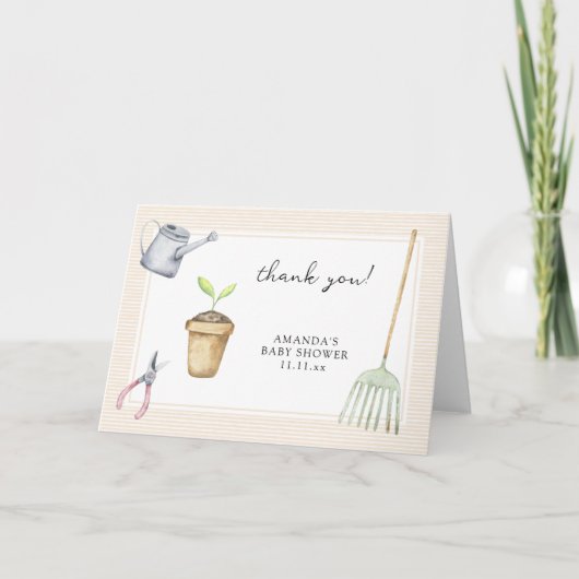 Kleine spruit baby shower bedankt (Voorkant)