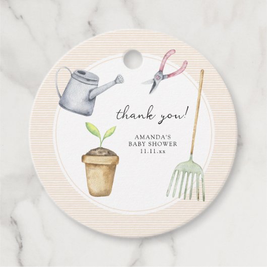 Kleine spruit baby shower dank u bedankjes labels (Voorkant)