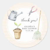 Kleine spruit baby shower dank u ronde sticker (Voorkant)