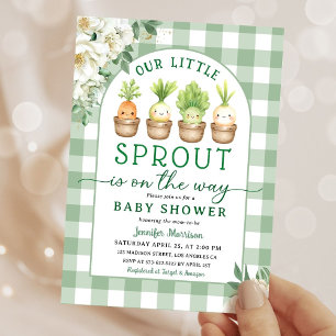 Kleine Spruit Baby Shower Groen Geslacht Neutraal Kaart