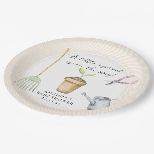 Kleine spruit baby shower papieren bordje (Gekanteld)