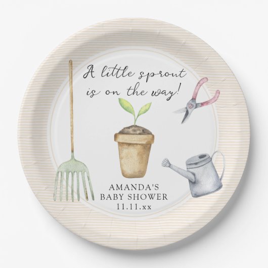 Kleine spruit baby shower papieren bordje (Voorkant)