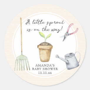 Kleine spruit baby shower ronde sticker