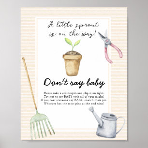 Kleine spruit Baby shower - Zeg niet baby Poster