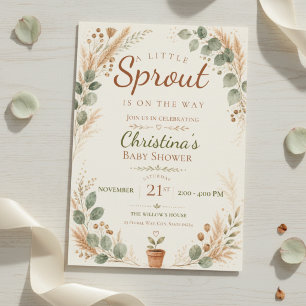 Kleine Spruit Botanische Baby Shower Kaart