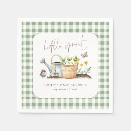 Kleine Spruit Gingham Salie Tuin Baby Shower Servet