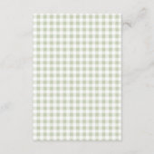 Kleine Spruit Groente Gingham Bedankt Informatiekaartje (Achterkant)