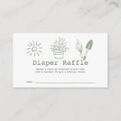 Kleine Spruit Handgetekend Luier Raffle Ticket Informatiekaartje (Voorkant)