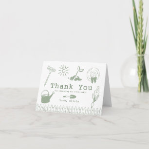 Kleine Spruit Handgetekende Tuin Baby Shower Bedankkaart