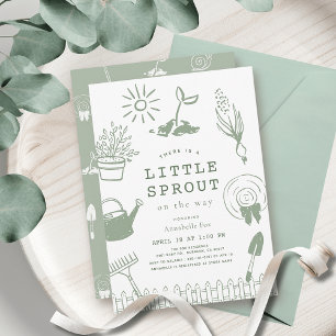 Kleine Spruit Handgetekende Tuin Baby Shower Kaart