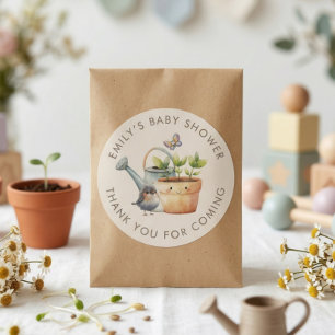 Kleine Spruit Meisje Jongen Tuin Baby Shower Bedan Ronde Sticker