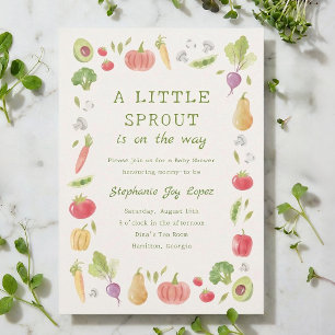Kleine Spruit Op Weg Groenten Baby Shower Kaart