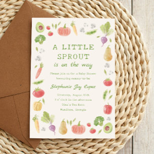 Kleine Spruit Op Weg Groenten Baby Shower Kaart