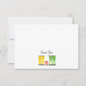 Kleine spruit rode regen laarzen tuinieren bedankkaart (Voorkant)