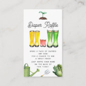 Kleine spruit rode tuinlaarzen luier Raffle Informatiekaartje (Voorkant)