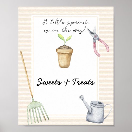 Kleine spruit - snoep en traktaties baby shower poster (Voorkant)