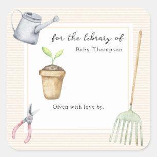 Kleine spruit Voor de bibliotheek van Vierkante Sticker