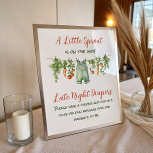 Kleine Spruit Waslijn Baby Shower Activiteit Poster