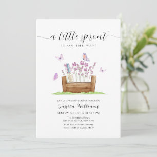 Kleine Spruit Weide Lavendel Tuin Baby Shower Kaart