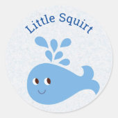 Kleine Squirt Schattigee Walvis met Spuit Ronde Sticker (Voorkant)
