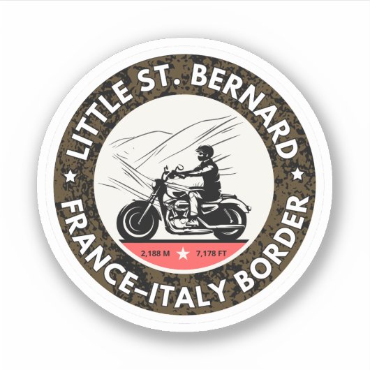 Kleine St Bernard Pass Frans Italië Alpine motorcy Sticker (Voorkant)