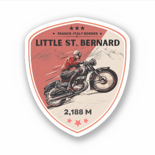 Kleine St Bernard Pass Frans Italië Alpine motorcy Sticker (Voorkant)