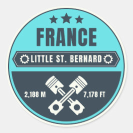 Kleine St Bernardpas franse italie Alpine motorfie Ronde Sticker