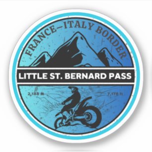 Kleine St Bernardpas franse italie Alpine motorfie Sticker