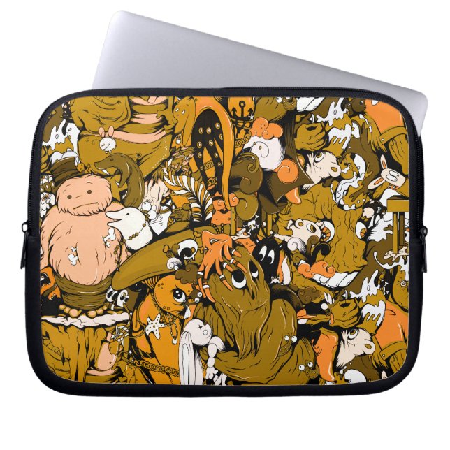 Kleine staafjes laptop sleeve (Voorkant)