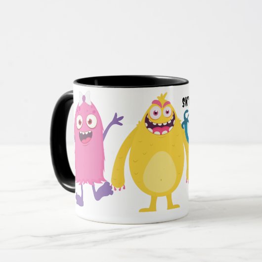 Kleine staafjes met naam mok (Voorkant links)