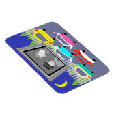 Kleine stad drive-in film Flexi Magnet Magneet (Rechterzijde)