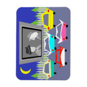 Kleine stad drive-in film Flexi Magnet Magneet (Verticaal)