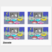 Kleine stad drive-in film Stickers (Vel)