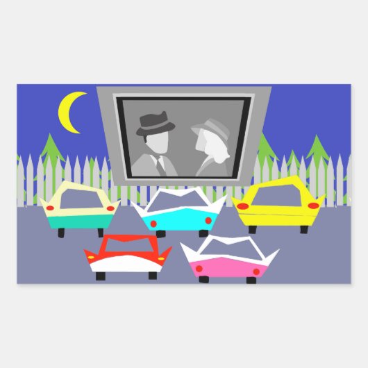 Kleine stad drive-in film Stickers (Voorkant)