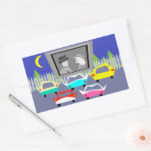 Kleine stad drive-in film Stickers (Envelop)