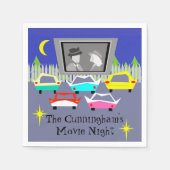 Kleine stad drive-in film wegwerp servetten (Voorkant)