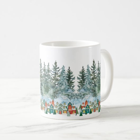 Kleine stad in de winter Mok (Voorkant rechts)