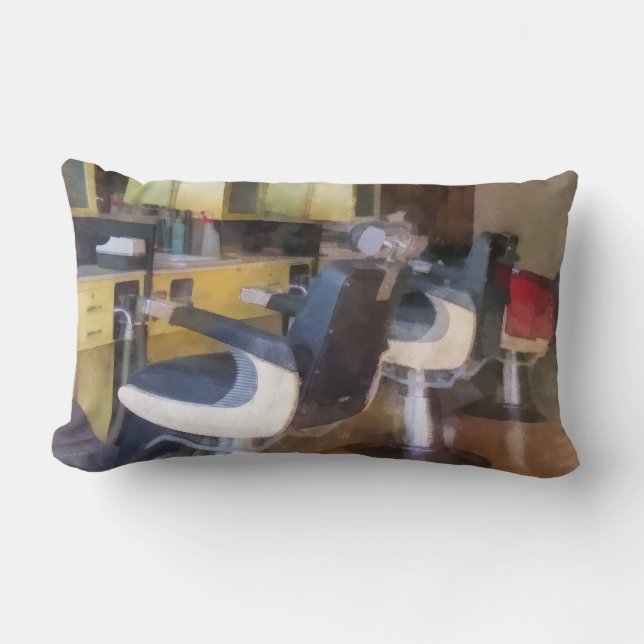 Kleine stad Kapperszaak Kussen (Voorkant)