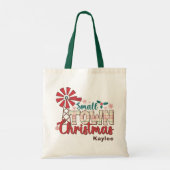 Kleine stad Kerst Rustieke Typografie Custom Name Tote Bag (Achterkant)
