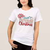 Kleine stad kerst rustieke typografie Tri-Blend shirt (Voorkant)