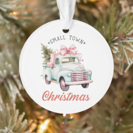 Kleine stad kerst  vrachtwagen nostalgisch ornament