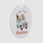 Kleine stad kerst  vrachtwagen nostalgisch ornament (voorkant)