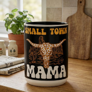 Kleine stad mama Westerse unieke Moederdag Tweekleurige Koffiemok
