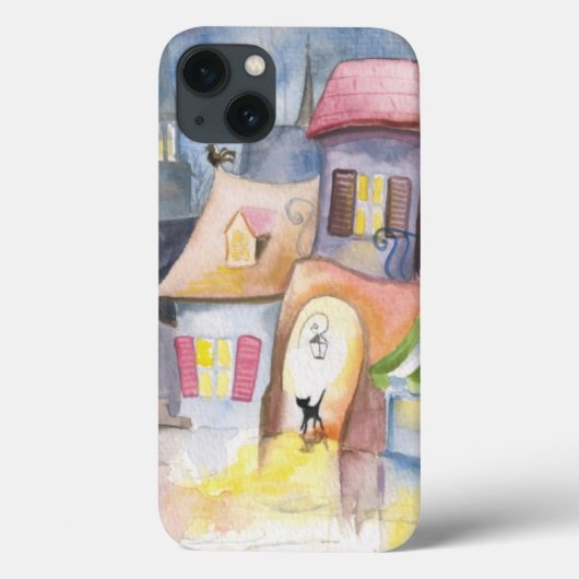 Kleine stad 's nachts Case-Mate iPhone case (Achterkant)