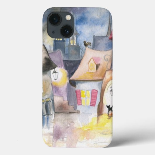 Kleine stad 's nachts Case-Mate iPhone case (Achterkant)