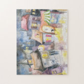 Kleine stad 's nachts legpuzzel (Verticaal)