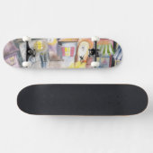 Kleine stad 's nachts persoonlijk skateboard (Horizontaal)