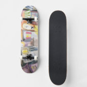 Kleine stad 's nachts persoonlijk skateboard (Voorkant)