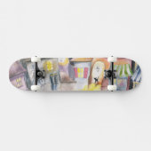 Kleine stad 's nachts persoonlijk skateboard (Horizontaal)