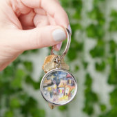 Kleine stad 's nachts sleutelhanger (Hand)